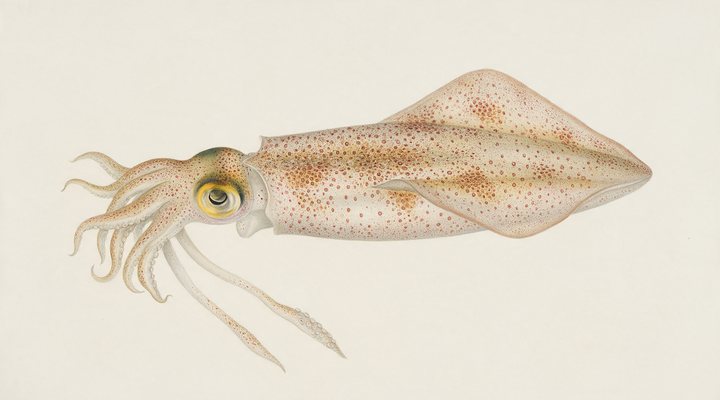 Southern calamari field-guide illustration